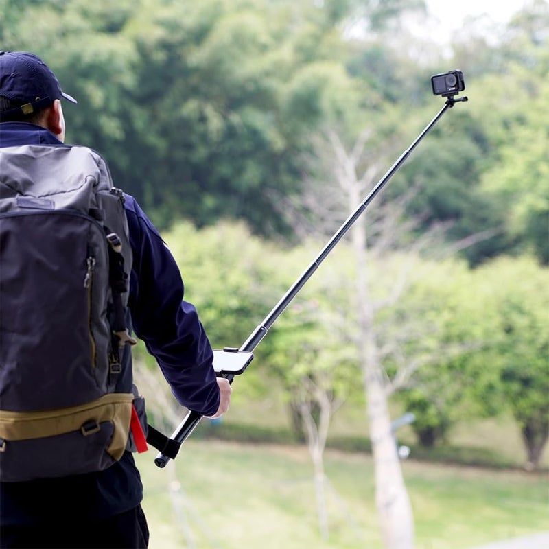 MAXCAM Selfie Stick Tripod Extension Rod for DJI Osmo Action 5/4/3, 150CM Aluminum Alloy Extension Rod + Aluminum Alloy Tripod. - Image 2